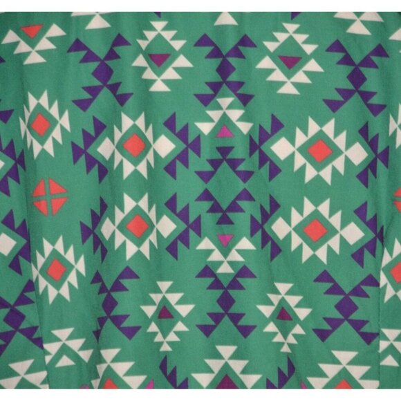 Lucky & Blessed Green Aztec Western Button Down Top Shirt Ladies M Cute Buttons - Picture 12 of 15